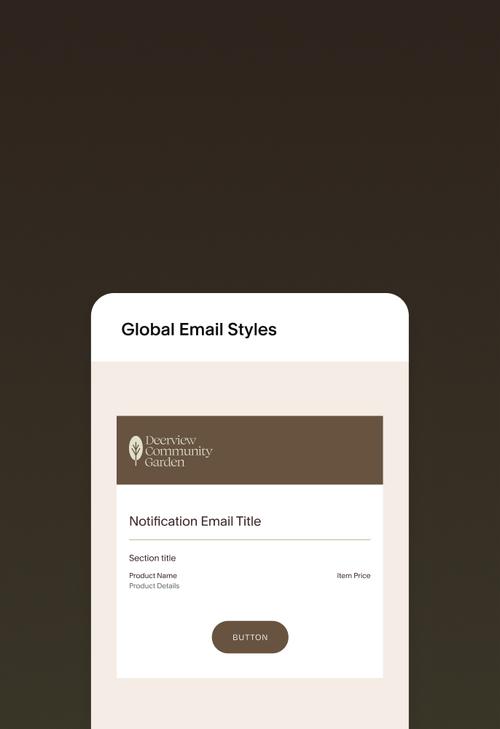 E-Mail-Template im Markendesign von der Beispiel-Website Deerview Community Garden, die Squarespace E-Mail-Marketing verwendet.